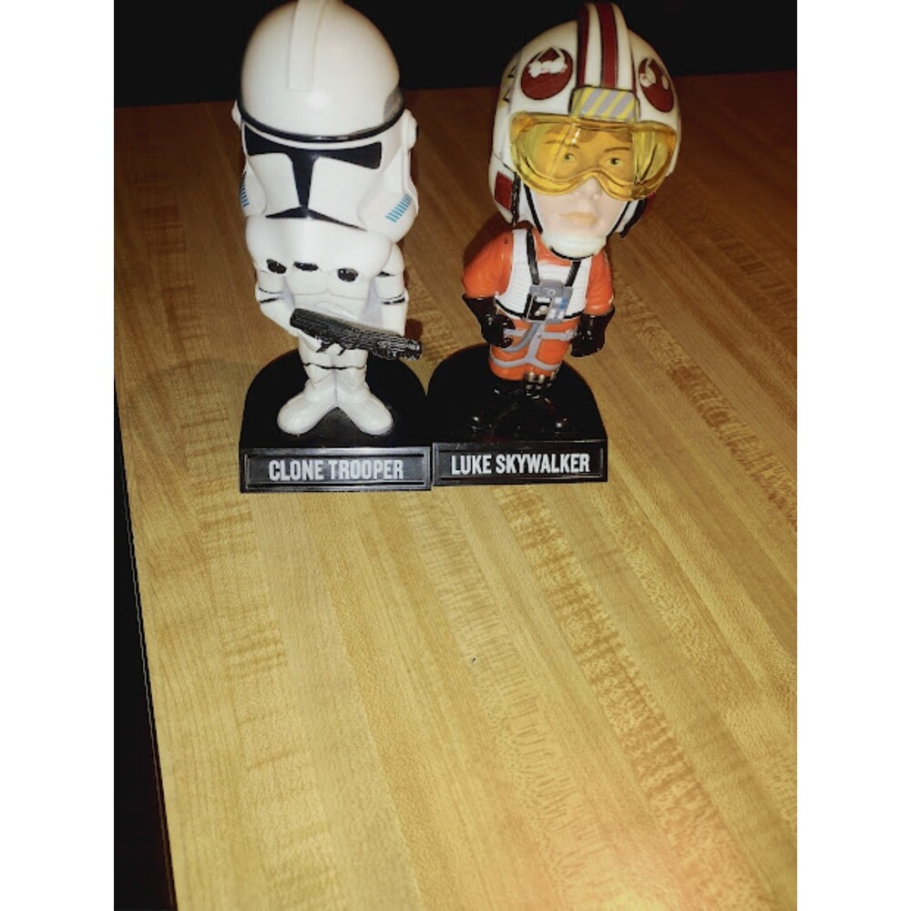 Lot Of 2 Funko Bobblehead Figures 2008 Luke Skywalker & Clone Trooper